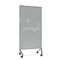 Ghent Pointe Magnetic Mobile Dry-Erase Glassboard, 76-1/2” x 36-3/16”, Gray, Silver Metal Frame
