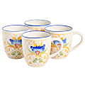 Laurie Gates Tierra Tile 4-Piece Hand Painted Stoneware Mug Set, 17.4 Oz, Multicolor 1 thumbnail image