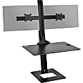 SIIG Dual Display Adjustable Computer Keyboard Stand - Up to 30" Screen Support - 26.46 lb Load Capacity - 43.3" Width x 26.6" Depth - Desktop - Black