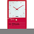 Lorell® Magnetic Glass Memo Wall Clock, Red 1 thumbnail image