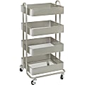 Lorell® 4-Tier Metal Storage Basket Cart, Champagne Gold 1 thumbnail image