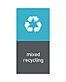 simplehuman Magnetic Trash Label, Mixed Recycling, 4" x 8", Gray 1 thumbnail image