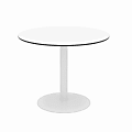 KFI Studios Eveleen 36" Round Outdoor Patio Table, 29”H x 36”W x 36”D, White/Designer White