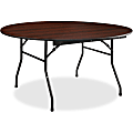 Lorell® Banquet Folding Table, Round, 5'W, Mahogany