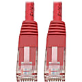 Tripp Lite Cat6 Cat5e Gigabit Molded Patch Cable RJ45 M/M 550MHz Red 2ft - 1 x RJ-45 Male Network - Gold Plated Contact - Red 1 thumbnail image