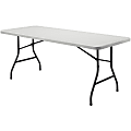 Lorell® 96"W Rectangular Banquet Table, Black/Gray