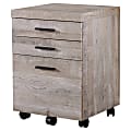 Monarch Specialties 17-3/4"D Vertical 3-Drawer File Cabinet, Taupe Wood Grain 1 thumbnail image