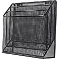 Lorell® Mesh 3-Tier Desktop Sorter, Black 1 thumbnail image