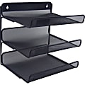 Lorell® Mesh 3-Tier Desk Shelf Organizer, Black