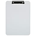 JAM Paper® Plastic Clipboards with Metal Clip, 9" x 13", Clear, Pack Of 12