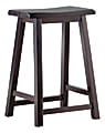 Linon Williams Saddle Counter Stool, Dark Brown 1 thumbnail image