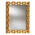 Baxton Studio Modern Rectangular Wall Mirror With Wavy Frame, 42" x 31-13/16", Antique Gold