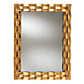 Baxton Studio Modern Rectangular Wall Mirror With Wavy Frame, 42" x 31-13/16", Antique Gold 1 thumbnail image