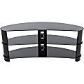 AVF FS1200CURBB-A: Reflections - Jelly Bean Curved TV Stand - Up to 60" Screen Support - 110.23 lb Load Capacity - 3 x Shelf(ves) - 19.7" Height x 47.2" Width x 19" Depth - Tempered Glass, Aluminum - Black 1 thumbnail image