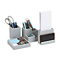 Mind Reader Terrazzo Collection 4-Piece Desktop Organization Set, 4"H x 5"W x 5"H, Gray