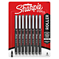 Sharpie® Rollerball Pens, Needle Point (0.5mm) Precision Pen, Black Ink, Pack Of 8