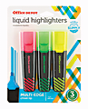 Office Depot® Brand Liquid Highlighters, Chisel Point, Black/Translucent Barrel, Assorted Ink Colors, Pack Of 3 1 thumbnail image