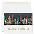 Custom Full-Color Holiday Cards With Envelopes, 7" x 5", Colored Tree Line, Box Of 25 Cards