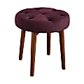 Elle Décor Penelope Round Tufted Stool, Royal Eggplant/Brown