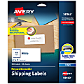 Avery® Repositionable Shipping Labels With Sure Feed® Technology, 58163, Rectangle, 2" x 4", White, Pack Of 250
