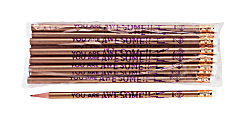 Moon Products Decorated Wood Pencils, #2, HB Hardness, Gold, You Are Awesome, Pack Of 12 Pencils