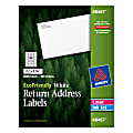 Avery® Easy Peel® EcoFriendly Permanent Inkjet/Laser Return Address Labels, 48467, 1/2" x 1 3/4", 100% Recycled, White, Pack Of 8,000