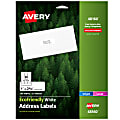 Avery® EcoFriendly Address Labels, 48160, Rectangle, 1" x 2-5/8", White, Pack Of 750 Labels