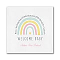 Custom Full-Color Printed Beverage Napkins, 4-3/4" x 4-3/4", Welcome Baby, Box Of 100 Napkins