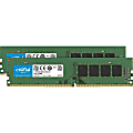 Crucial 16GB (2 x 8 GB) DDR4 SDRAM Memory Kit - 16 GB (2 x 8GB) - DDR4-2400/PC4-19200 DDR4 SDRAM - 2400 MHz - CL17 - 1.20 V - Non-ECC - Unbuffered - 288-pin - DIMM