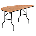 Flash Furniture Half-Round Folding Banquet Table, 30-1/4"H x 72"W x 36"D, Natural 1 thumbnail image