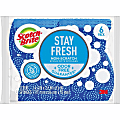 Scotch-Brite Scrub Dots Non-Scratch Sponge - 4.8" Height x 6.5" Width x 2.5" Depth - 6/Pack - Blue