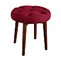 Elle Décor Penelope Round Tufted Stool, Red Sangria/Brown