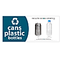 Recycle Across America Cans And Plastics Standardized Recycling Labels, CP-0409, 4" x 9", Dark Teal
