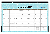 Blue Sky™ Monthly Desk Pad Calendar, 17" x 11", Knightsbridge, January to December 2019