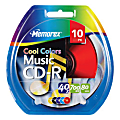 Memorex® Music CD-R Recordable Media, "Cool Colors", 700MB/80 Minutes, Pack Of 10