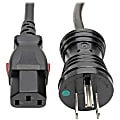 Tripp Lite Hospital-Grade Power Cord NEMA 5-15P to Locking IEC C13 Green Dot 15A 125V 14 AWG 25 ft. (7.62 m) Black 1 thumbnail image