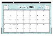 Blue Sky™ Monthly Desk Pad Calendar, 17" x 11", Rue Du Flore, January to December 2019