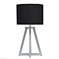 Simple Designs Interlocked Triangular Table Lamp, 19-1/8"H, Black Shade/Gray Base