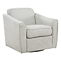 Office Star Cassie Fabric Swivel Accent Armchair, 29-1/2”H x 29-1/2”W x 32-3/4”D, Emmons Azure