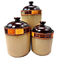 Casa Estebana 3-Piece Canister Set, Brown