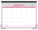 Blue Sky™ Dabney Lee Monthly Desk Pad Calendar, 22" x 17", Ollie, January to December 2019