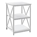 Monarch Specialties Dorothy Accent Table, 26"H x 18"W x 18"D, White