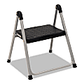 Cosco® Folding Step Stool, 1-Step, 200 lb Capacity, 9.9" Working Height, Platinum/Black 1 thumbnail image
