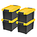 Iris Remington Heavy Duty Store-It-All Tote, 22 Qt, Black/Yellow, Pack Of 4 Totes 1 thumbnail image