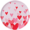 Amscan Valentines Day Melamine Platters, 13.5", Red/Pink, Set Of 4 Platters