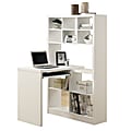 Monarch Specialties 38"W Corner Desk With Built-In Shelves, White