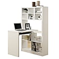 Monarch Specialties 38"W Corner Desk With Built-In Shelves, White 1 thumbnail image