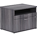 Lorell® Relevance 60"W Office Computer Desk Credenza With File Drawer, Charcoal