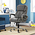 Serta® Works Ergonomic Bonded Leather High-Back Office Chair, Harvard Gray/Silver 1 thumbnail image