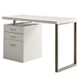 Monarch Specialties Computer Desk With Left/Right Pedestal, White